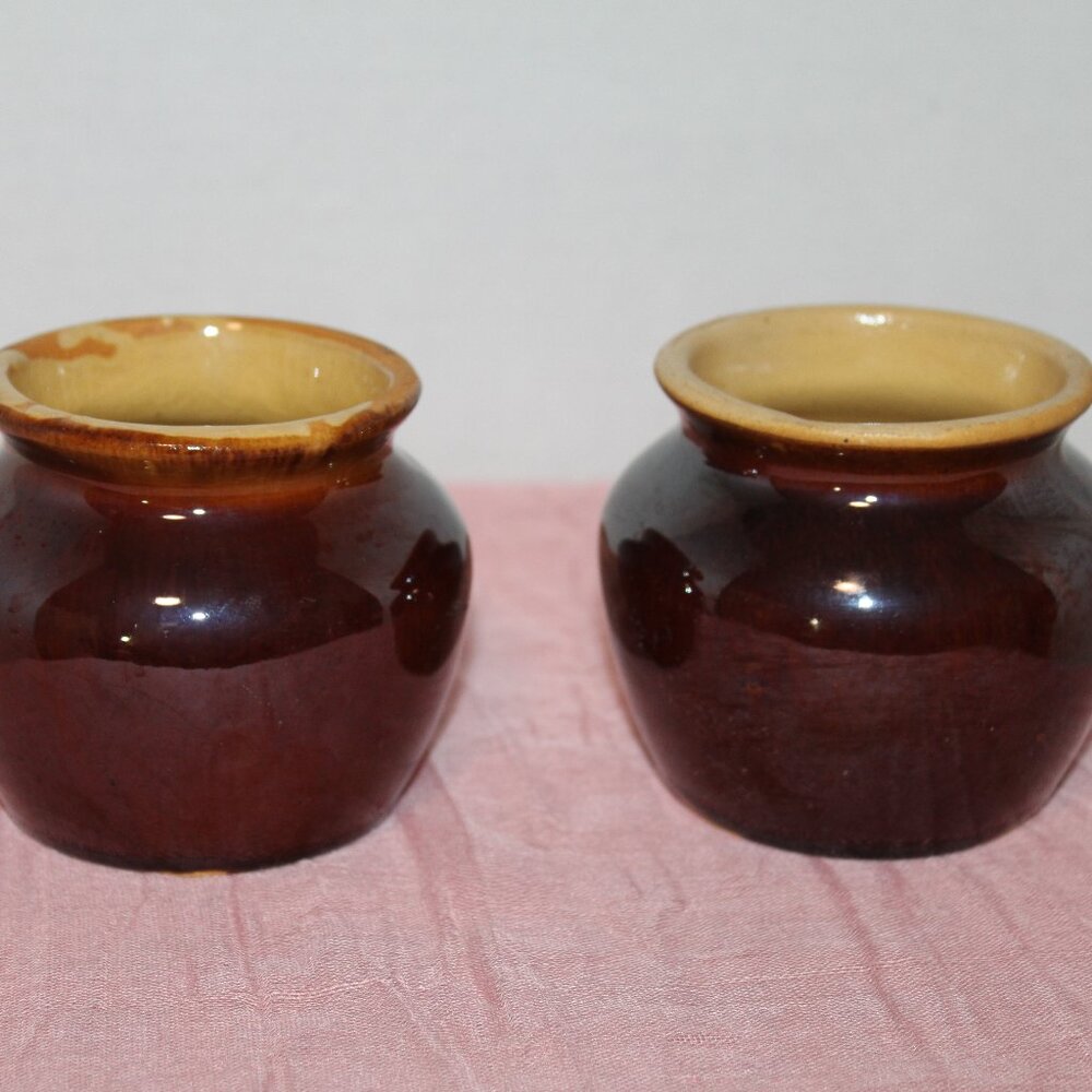 Vintage Heinz 57 Mustard Crock Bean Pots (2)